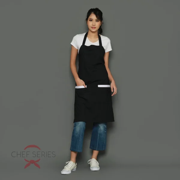 Chef Series Exclusive Full Panjang Apron - Hitam - Image 3
