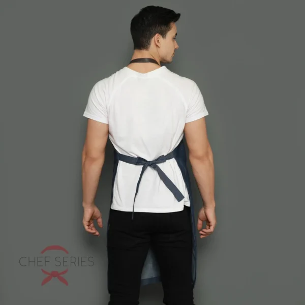 Chef Series Silver Denim Full Panjang Apron - Biru Denim - Image 5