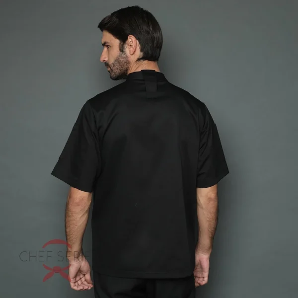 Chef Series Elite Series Tangan Pendek Baju Koki - Hitam - Image 4