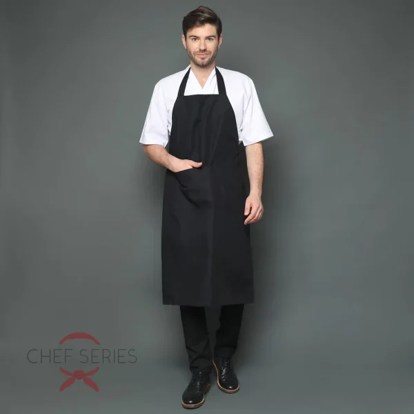 Chef Series Basic Full Panjang Apron Plus - Hitam