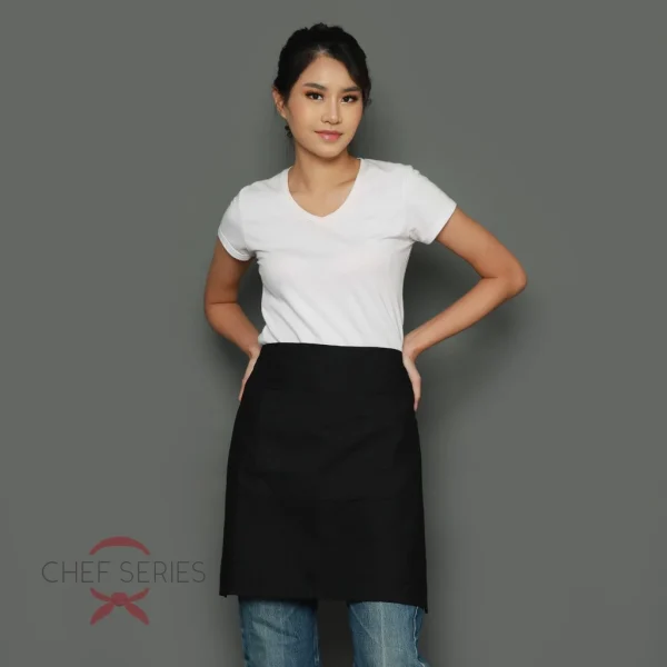 Chef Series Basic Half Pendek Apron - Hitam