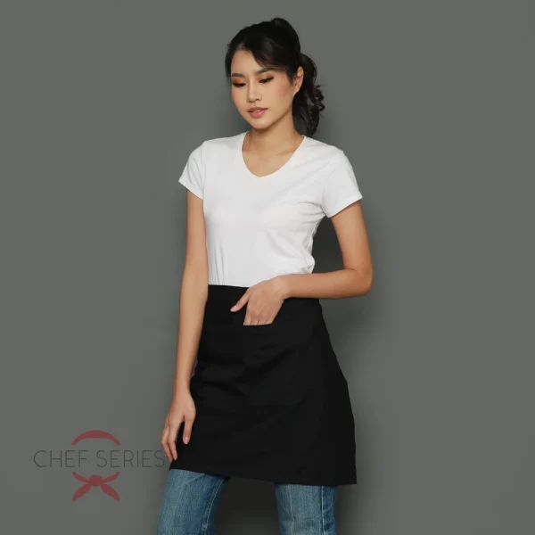 Chef Series Basic Half Pendek Apron - Hitam - Image 2