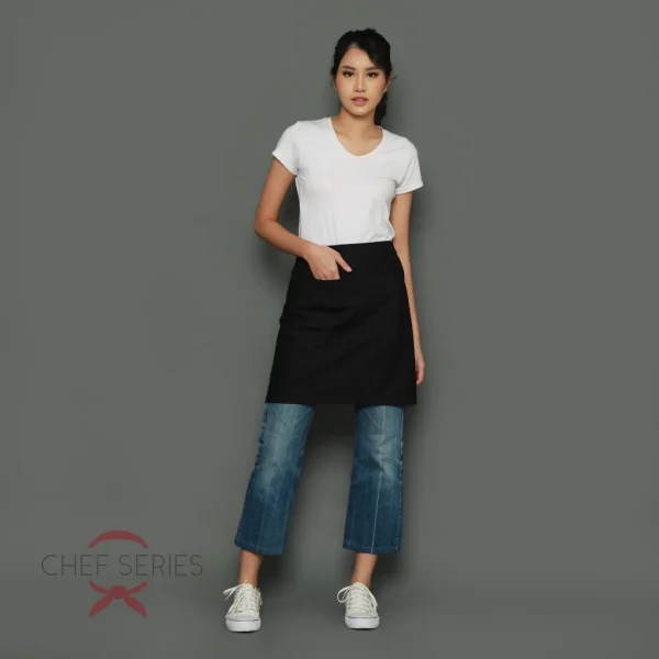Chef Series Basic Half Pendek Apron - Hitam - Image 3