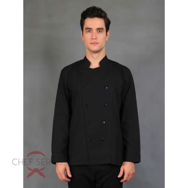 Chef Series Basic Tangan Panjang Baju Koki - Hitam - Image 2