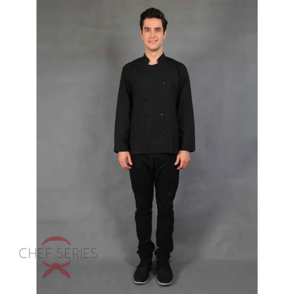 Chef Series Basic Tangan Panjang Baju Koki - Hitam - Image 3