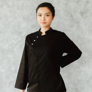 Chef Series Chrome Snap Series Tangan Panjang Baju Koki - Hitam