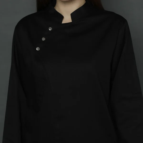 Chef Series Chrome Snap Series Tangan Panjang Baju Koki - Hitam - Image 5