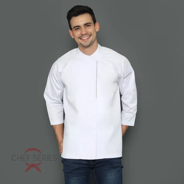 Chef Series Diamond Series Tangan Panjang Baju Koki - Putih - Image 2