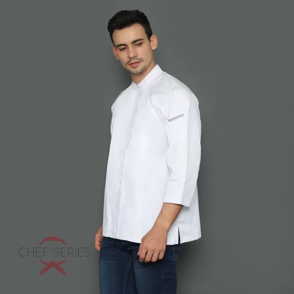 Chef Series Diamond Series Tangan Panjang Baju Koki - Putih - Image 3