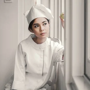 Chef Series Diamond Series Tangan Panjang Baju Koki - Putih