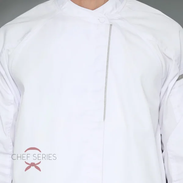 Chef Series Diamond Series Tangan Panjang Baju Koki - Putih - Image 6
