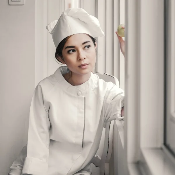 Chef Series Diamond Series Tangan Panjang Baju Koki - Putih