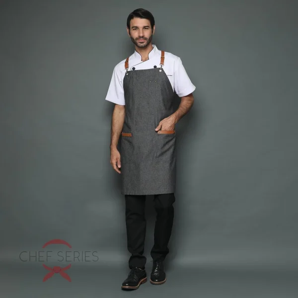 Chef Series Gold Denim X Series Full Panjang Apron - Hitam Denim - Image 2