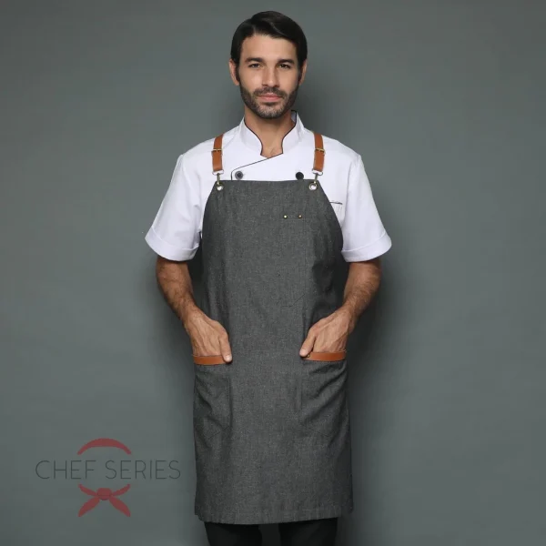 Chef Series Gold Denim X Series Full Panjang Apron - Hitam Denim - Image 3
