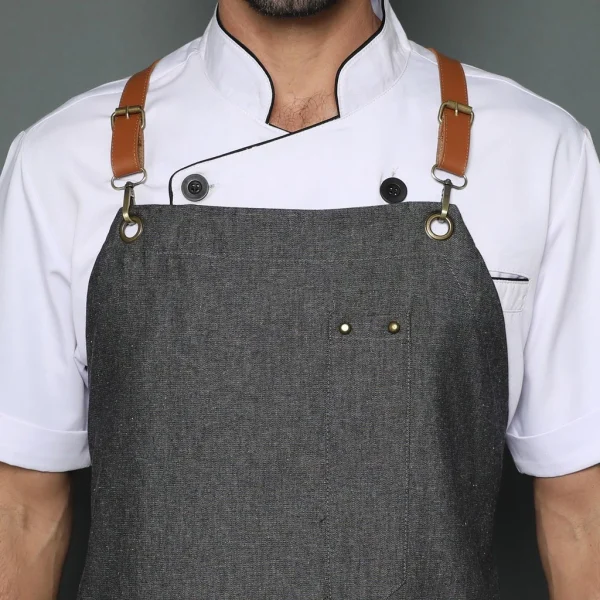 Chef Series Gold Denim X Series Full Panjang Apron - Hitam Denim - Image 6