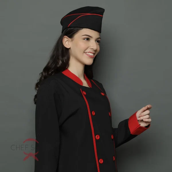 Chef Series Ruby Series Chef Hat - Hitam Merah - Image 2