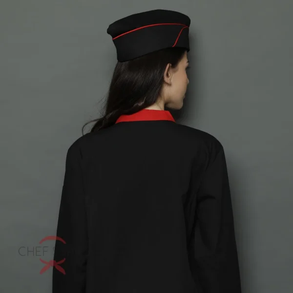 Chef Series Ruby Series Chef Hat - Hitam Merah - Image 3