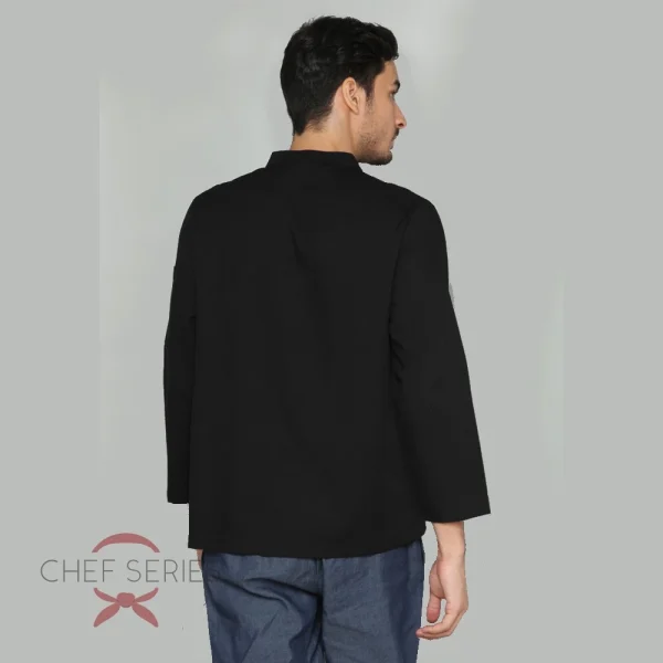 Chef Series SIMPLE Series Tangan Panjang Baju Koki - Hitam - Image 4