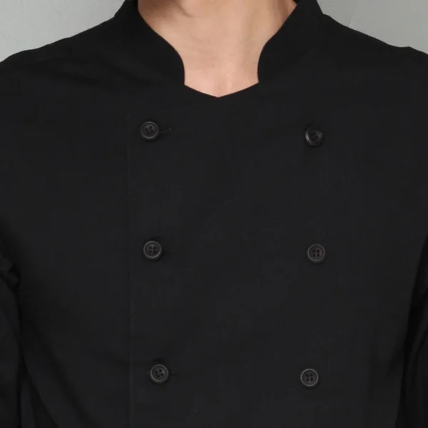 Chef Series SIMPLE Series Tangan Panjang Baju Koki - Hitam - Image 6