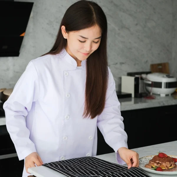Chef Series SIMPLE Series Tangan Panjang Baju Koki - Putih