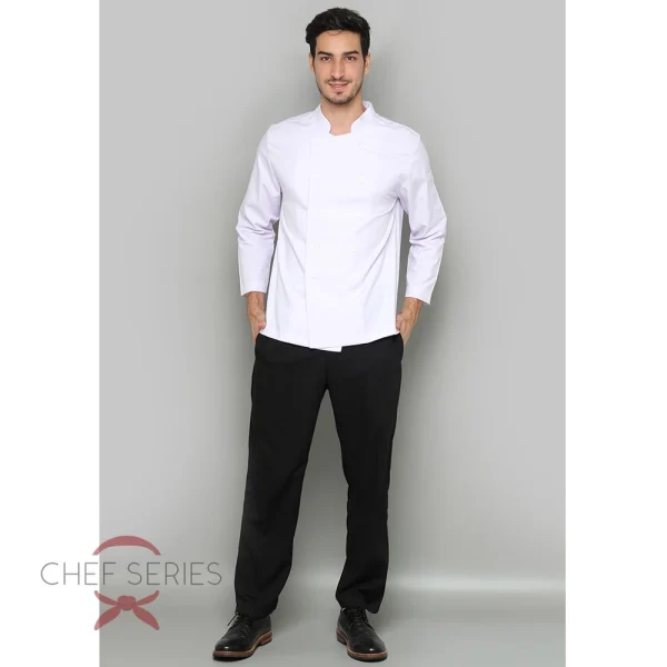 Chef Series SIMPLE Series Tangan Panjang Baju Koki - Putih - Image 5