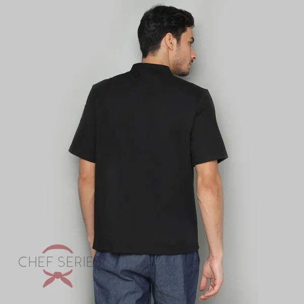 Chef Series SIMPLE Series Tangan Pendek Baju Koki - Hitam - Image 4