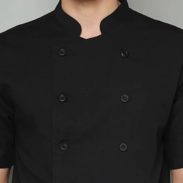 Chef Series SIMPLE Series Tangan Pendek Baju Koki - Hitam - Image 6