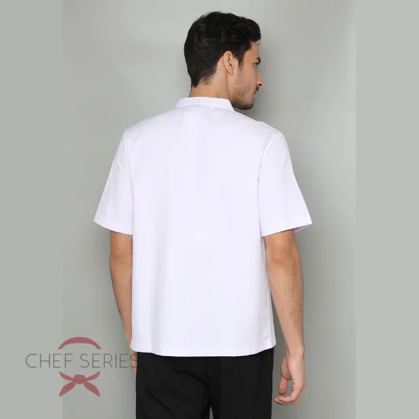 Chef Series SIMPLE Series Tangan Pendek Baju Koki - Putih - Image 4