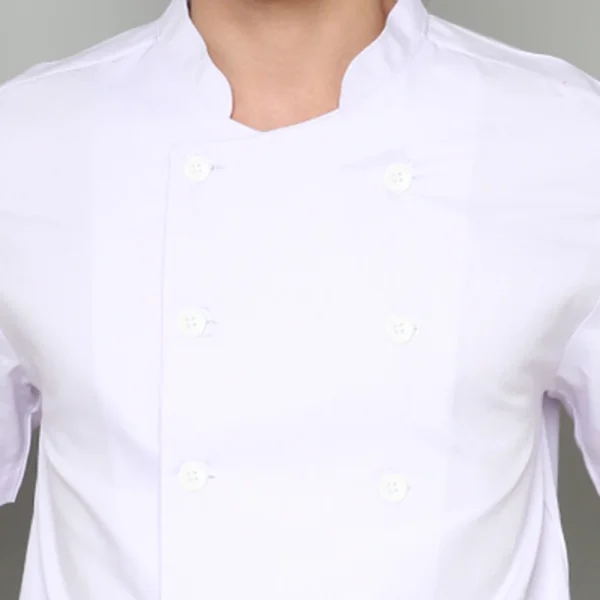 Chef Series SIMPLE Series Tangan Pendek Baju Koki - Putih - Image 6