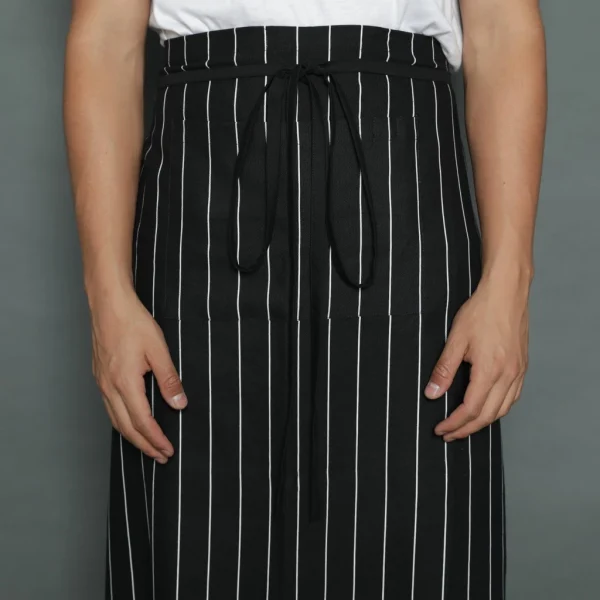 Chef Series STRIPE Series Half Panjang Apron - Hitam - Image 5