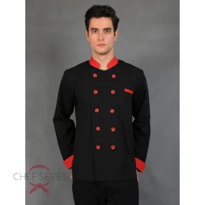 Chef Series Silver Series Tangan Panjang Baju Koki - Hitam