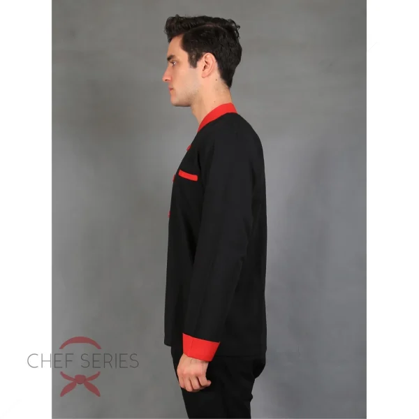 Chef Series Silver Series Tangan Panjang Baju Koki - Hitam - Image 4