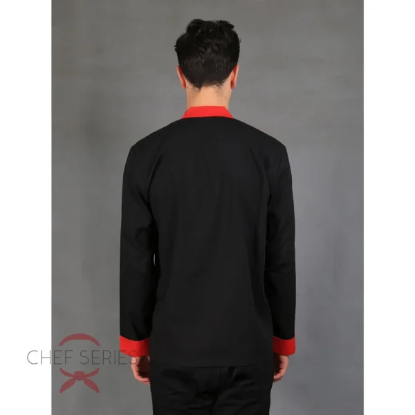 Chef Series Silver Series Tangan Panjang Baju Koki - Hitam - Image 5