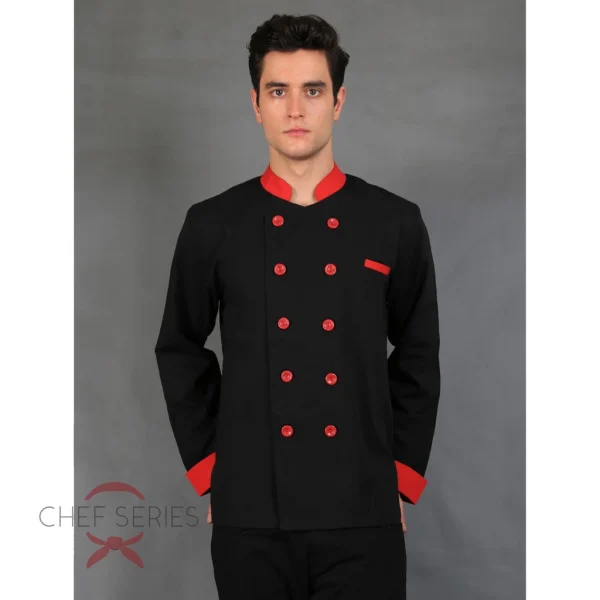 Chef Series Silver Series Tangan Panjang Baju Koki - Hitam