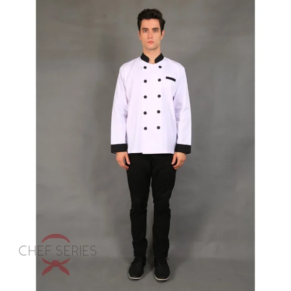 Chef Series Silver Series Tangan Panjang Baju Koki - Putih - Image 2