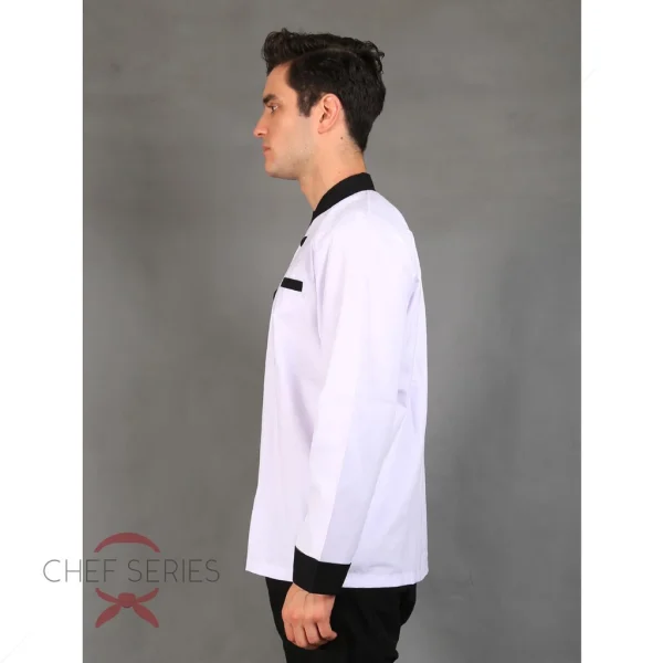 Chef Series Silver Series Tangan Panjang Baju Koki - Putih - Image 4