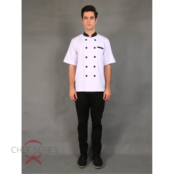 Chef Series Silver Series Tangan Pendek Baju Koki - Putih - Image 2