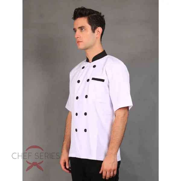 Chef Series Silver Series Tangan Pendek Baju Koki - Putih - Image 3