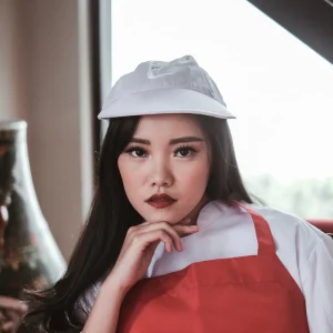 Chef Series Topi Asisten Koki (Chef Assistant Hat) w/ Hairnet - Putih