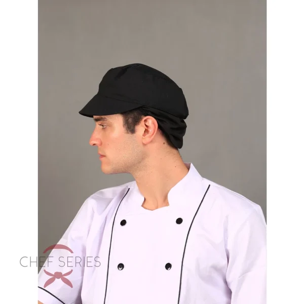 Chef Series Topi Asisten Koki (Chef Assistant Hat) w/ Hairnet - Hitam - Image 2