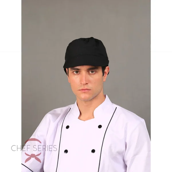Chef Series Topi Asisten Koki (Chef Assistant Hat) w/ Hairnet - Hitam - Image 3