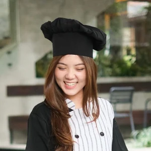 Chef Series Topi Koki Bakery (Bakery Chef Hat) - Hitam