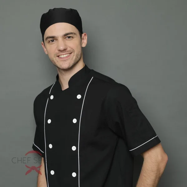 Chef Series Topi Koki Peci Jala / Chef Cap Hat with Mesh - Hitam - Image 2