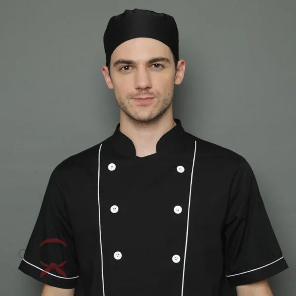 Chef Series Topi Koki Peci Jala / Chef Cap Hat with Mesh - Hitam - Image 5