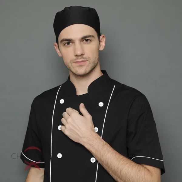 Chef Series Topi Koki Peci Jala / Chef Cap Hat with Mesh - Hitam
