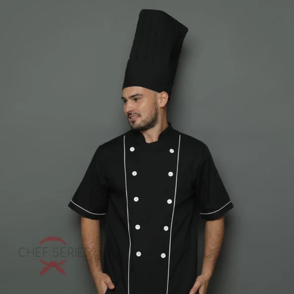 Chef Series Topi Koki Tinggi (High Chef Hat) - Hitam - Image 2