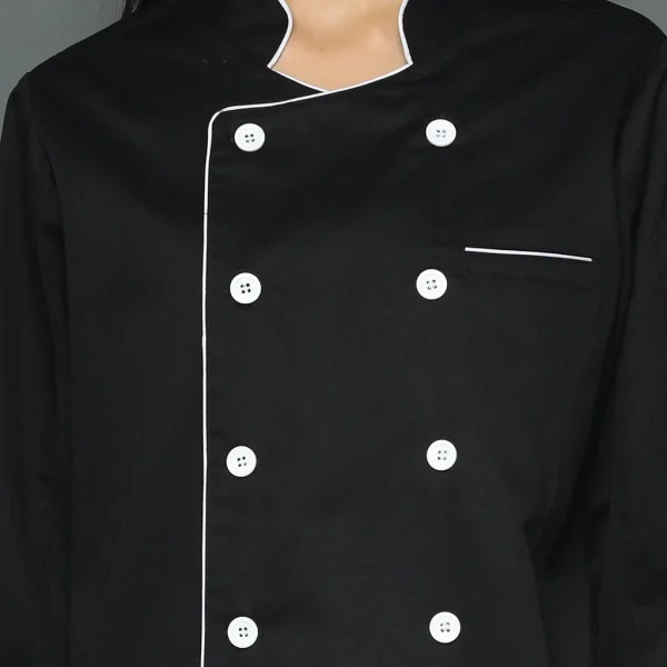 Chef Series World-Class Series Tangan Panjang Baju Koki - Hitam - Image 5