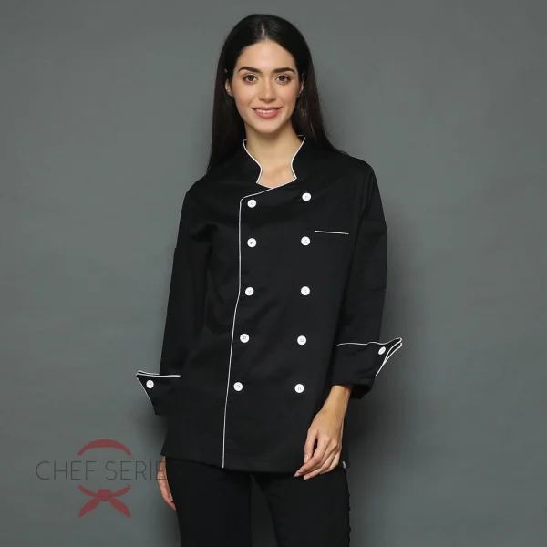Chef Series World-Class Series Tangan Panjang Baju Koki - Hitam