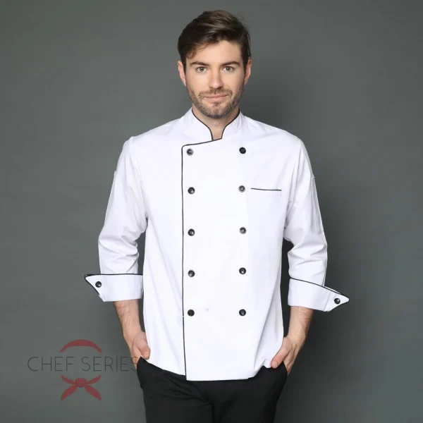 Chef Series World-Class Series Tangan Panjang Baju Koki - Putih - Image 2