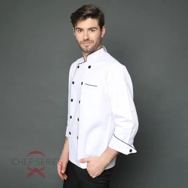 Chef Series World-Class Series Tangan Panjang Baju Koki - Putih - Image 3
